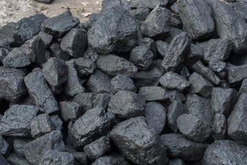 heap of black mine coal