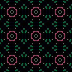 Seamless abstract pattern background with a variety of colored circles.