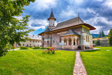 Fototapeta na wymiar Splendid summer scene of Sucevita Monastery Romanian Orthodox monastery