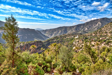 Fototapeta na wymiar A beautiful landscape in the mountains of Morocco near Agadir, an African country on the Atlantic Ocean