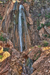 A breathtaking waterfall in the mountains near Agadir in Morocco, an African country on the Atlantic Ocean
