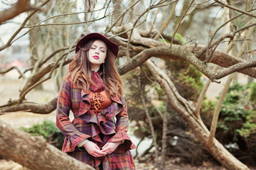 Beautiful woman in a vintage clothing