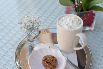 Cup of cappuccino coffee 