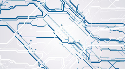 circuit board digital chipset electronic technology computer  lines engineering processor flat copy space vector illustration