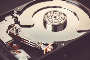 disassembled computer hard drive