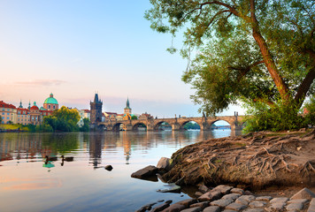 Charles bridge at dawn
