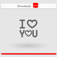 i love you vector icon