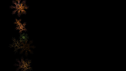 Fototapeta premium Abstract background with a variety of colorful snowflakes. Big and small.
