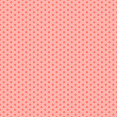 Pink seamless pattern with polka dots. Vector illustration.