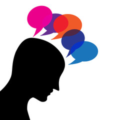 Man hearing voices - schizophrenia concept