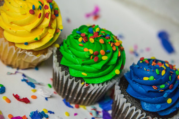 Colorful confetti cupcakes