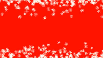 Abstract background with a variety of colorful snowflakes. Big and small.