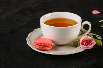 macaron or macaroons cookie, tasty dessert. food background