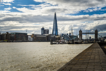 Fototapeta na wymiar View of the Shard over river Thames in London, UK