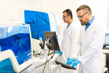 Two mature scientists collaborating for research