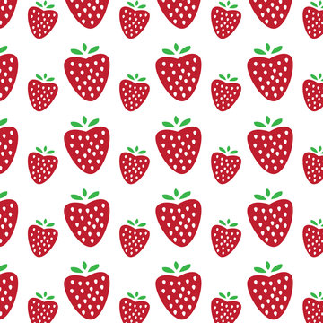 strawberry pattern in a white background. vector design illustration