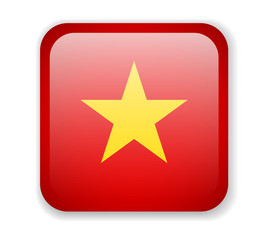 Vietnam flag bright square icon. Vector Illustration