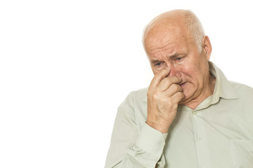 Senor man at the studio