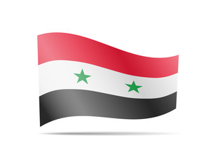 Waving Syria flag in the wind. Flag on white background vector illustration