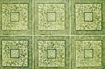 Green tile background texture