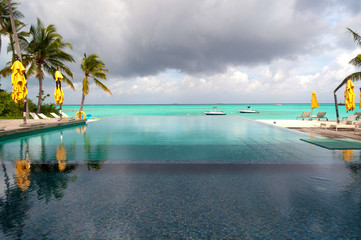 Water villas, alojamiento típico de las vacaciones en Islas Maldvas, Océano indico 