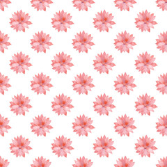 Watercolor seamless pattern with coral flower.