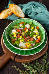 Vegetarian soup.Minestrone soup. Healthy food concept