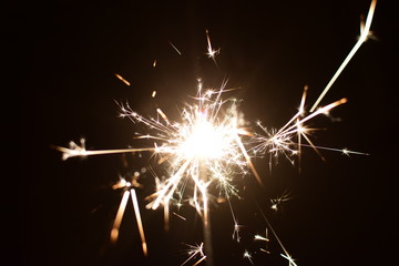 sparkler on black background