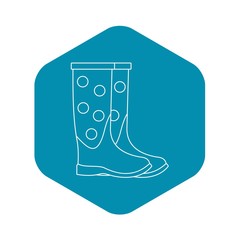 Dotted rubber boots icon. Outline illustration of dotted rubber boots vector icon for web
