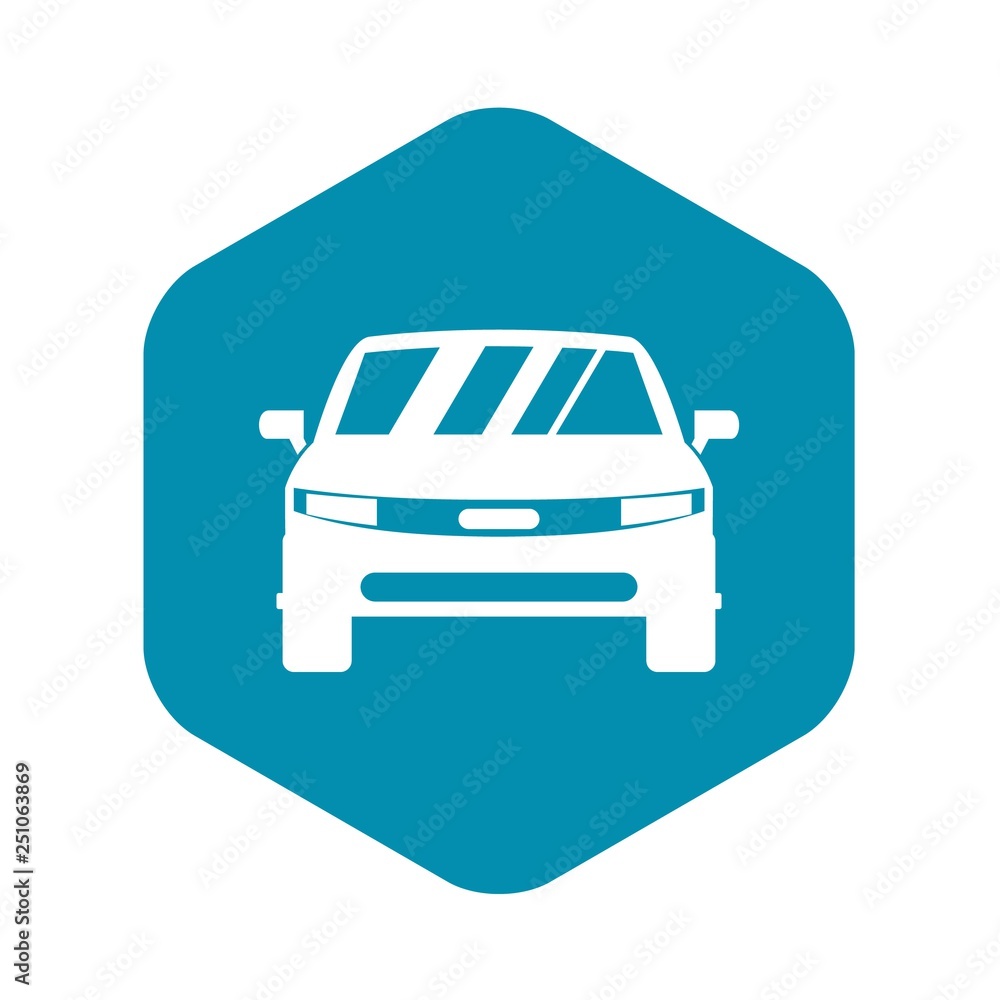 Poster car icon in simple style isolated on white background