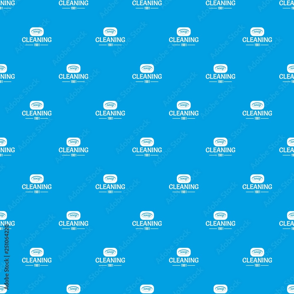 Poster cleaning soap pattern vector seamless blue repeat for any use