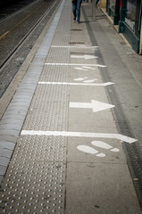 Indicative signs painted on the ground
