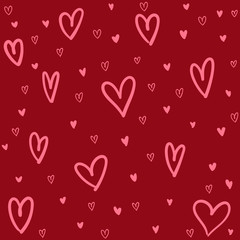 Hand drawn hearts background