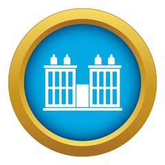 Plant building icon blue vector isolated on white background for any design