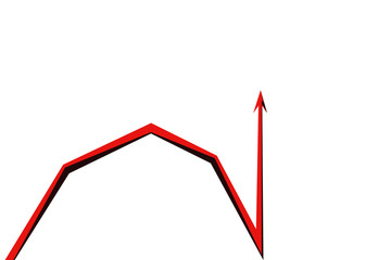 red arrow graph on white background