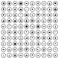 100 holidays icons set in simple style for any design vector illustration