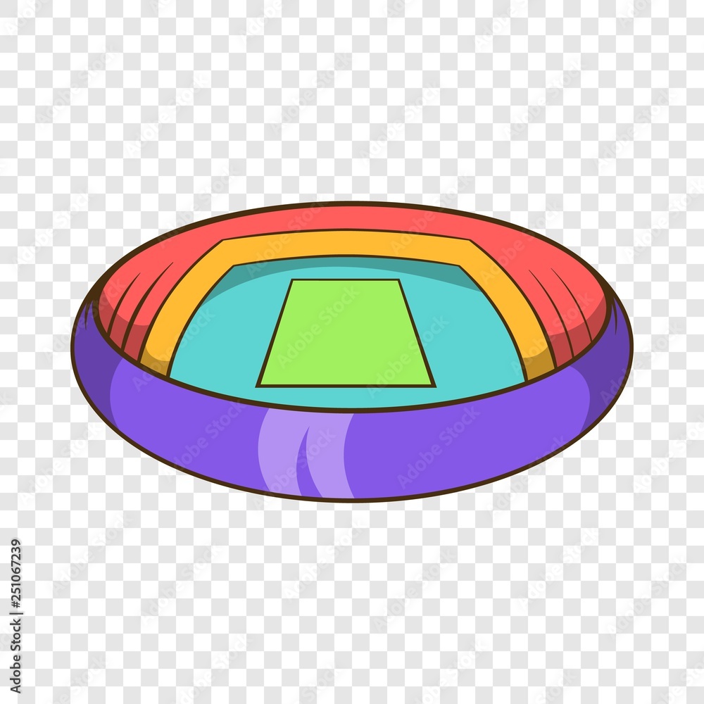 Poster round stadium icon in cartoon style isolated on background for any web design