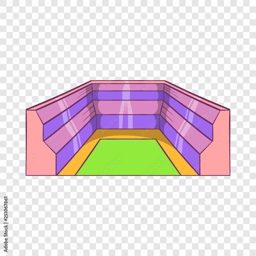 Poster rectangular stadium icon in cartoon style isolated on background for any web design