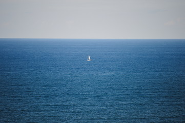Boat sailing the Cantabrian sea