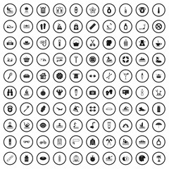 100 human health icons set in simple style for any design vector illustration