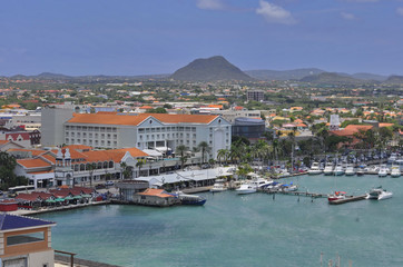 Fototapeta na wymiar A View of Oranjestad, Aruba