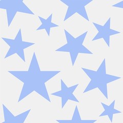 Blue stars on gray background. Vector seamless drawing.