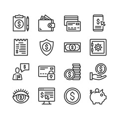 Financial icons set. Pixel perfect. Thin line design. Vector line icons set