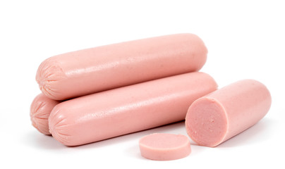 Sausages isolated on a white background