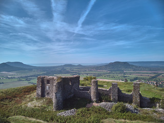 Nice Hungarian castle ruins from a Csobanc hill, near the Lake Balaton