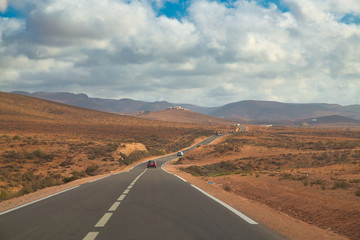 Long road to Legzira bech, Sidi Ifni, Morocco.