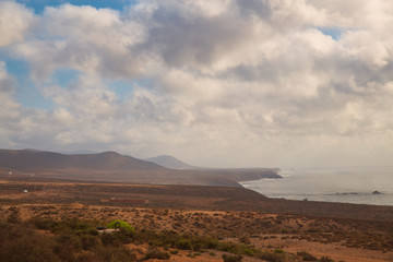 Coastal landscape of Atlantic Ocean coast, Morocco.