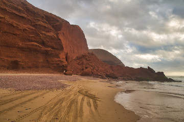 Fototapeta na wymiar Stunning view of a Legzira beach in Morocco.