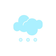 Vector weather icon of a blue cloud with hail to show the cold forecast and the current climate outside for applications, widgets, and other meteorological designs.