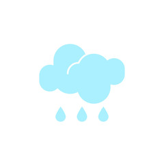 Fototapeta na wymiar Vector weather icon of a blue cloud with raindrops to show the rainy forecast and the current climate outside for applications, widgets, and other meteorological designs.